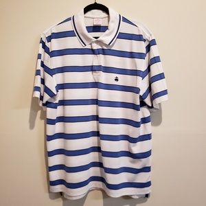 Men's Brooks Brothers Polo Shirt Large Blue/White
